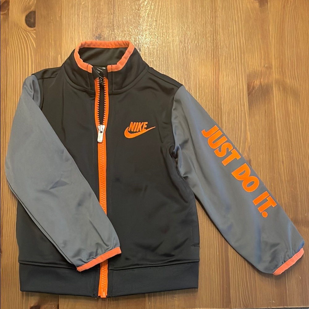 Nike Black and Gray Jacket with Orange Accents